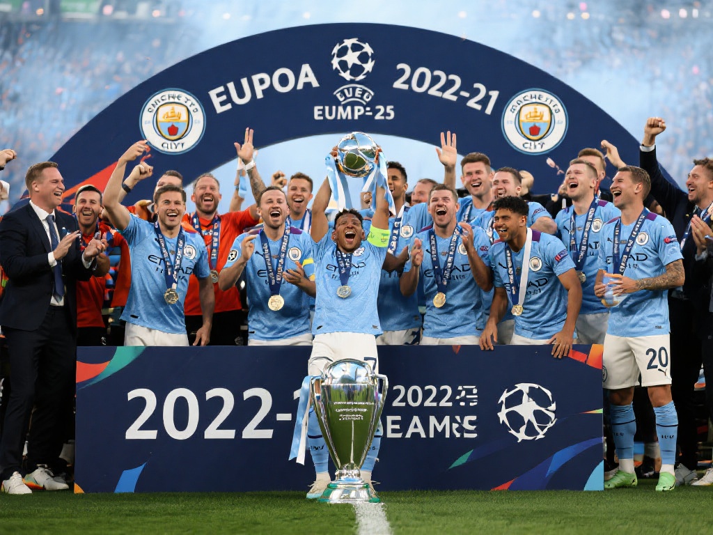自2011/12赛季起,曼城共斩获21座奖杯,保持压倒性优势 欧洲赛事佳绩:2022/23赛季他们夺得